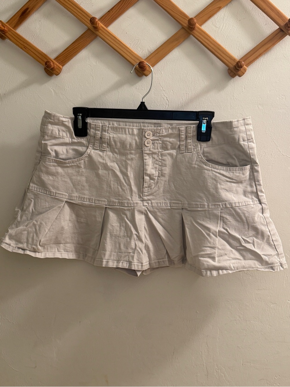 Aeropostale Khaki Pleated Cargo Skort Size L Tan Mini Skirt Shorts Y2K Style